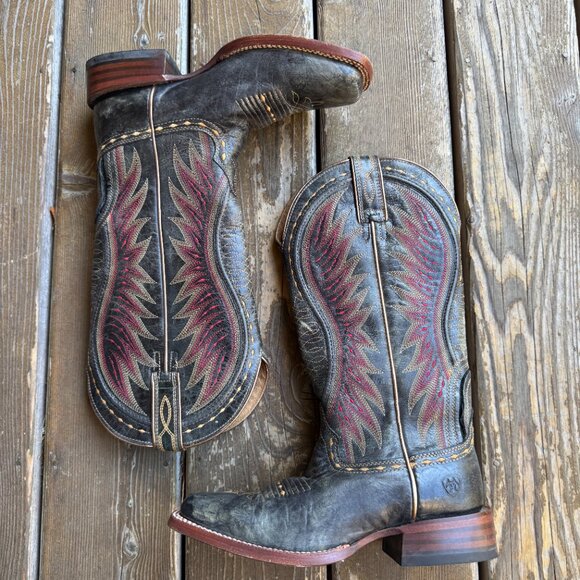 Ariat Vaquera Black & Red Leather Western Boot #10019934 in Women's 7.5B - Picture 4 of 11